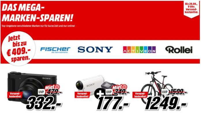 Media Markt Mega Marken Sparen: z.B. SONY DSC HX90 Kompaktkamera für 332€ (statt 369€)