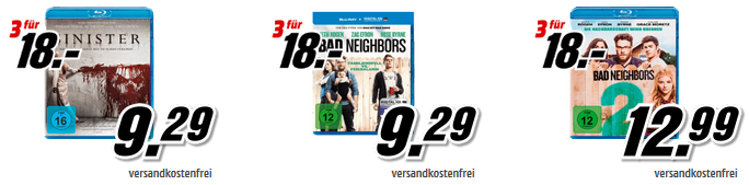 Media Markt: DVDs für 15€ oder Blu rays mit Filmen für 18€