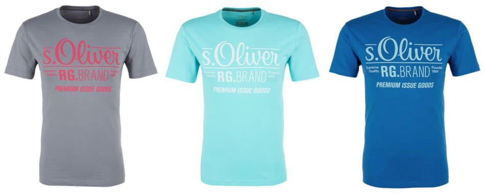 s.Oliver T Shirts für Herren mit Signature Print für 4,99€ (nur noch S)