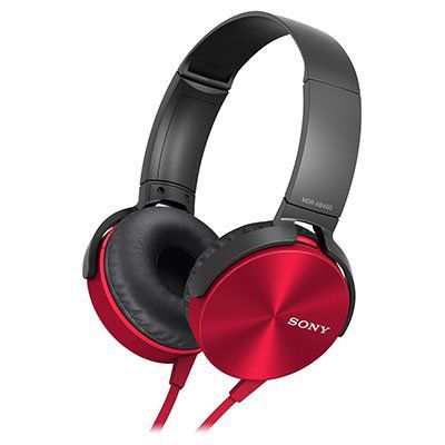 SONY MDR XB450APR Extra Bass Kopfhörer in Rot für 17€ (statt 34€)