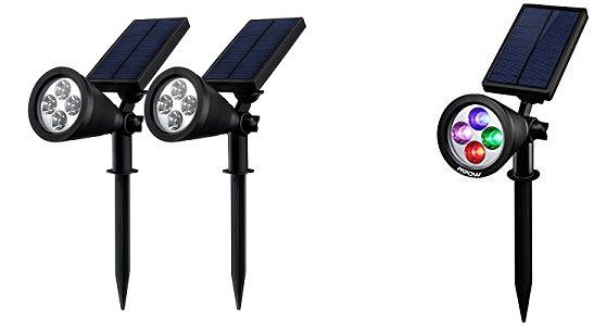 2 Mpow Gartenleuchten Soleil für 23,99€ oder Mpow Spot Leuchte mit 4 Farb LEDs für 17,59€