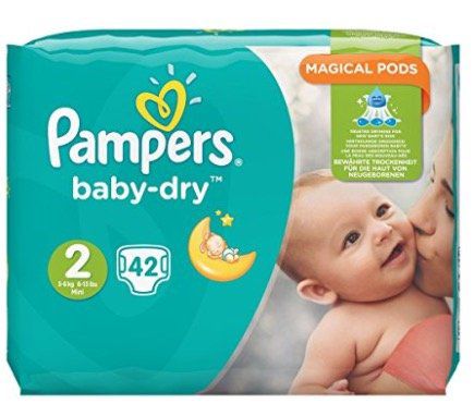 Schnell? 168 Pampers Baby Dry Windeln Gr. 2,3 6kg für 25,22€ (statt 34€)