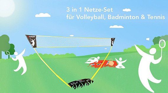 Hammer 3 in 1 Netz Set (Volleyball, Badminton, Tennis) für 48€ (statt 60€) + 2 Badmintonschläger