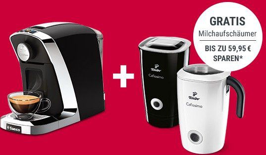 Schnell? Philips Saeco Cafissimo Tuttocaffè + Induktions Milchaufschäumer für 89,10€ (statt 125€) + gratis Kapsel Probierset