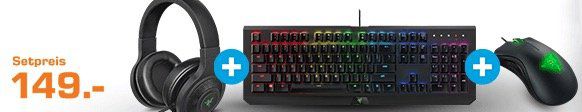 Günstige Razer Gaming Bundle bei Saturn   z.B. Headset + Tastatur + Maus für 150,99€ (statt 262€)