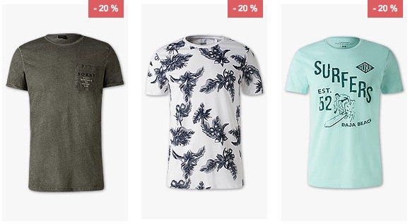 C&A mit 20% auf Damen und Herren T Shirts + 10% Gutschein + VSK frei