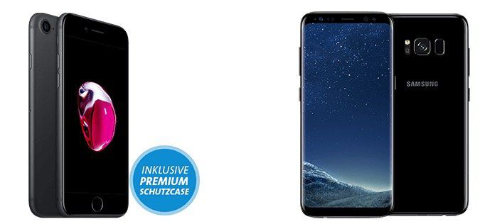 Telekom FCB Mobil M Premium Tarif mit Vorteilen + 3GB LTE + iPhone 7 oder Galaxy S8 für je 4,95€