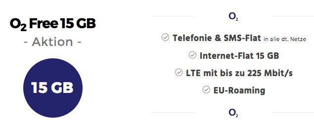 Mega Knaller! o2 Free Allnet Tarif mit 15GB LTE für 29,99€ mtl.