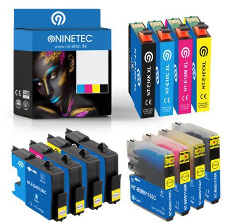 Ninetec Druckerpatronen Sets im 4er oder 5er Pack für je 9,99€