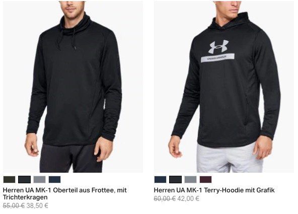 Under Armour Sale mit 30% Extra Rabatt + VSK frei ab 79€