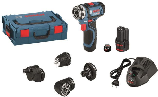 Vergriffen! Bosch GSR 12 V 15 FC FlexiClick   Akkuschrauber mit 2x 2,0 Ah + Zubehör statt 180€ für 149€