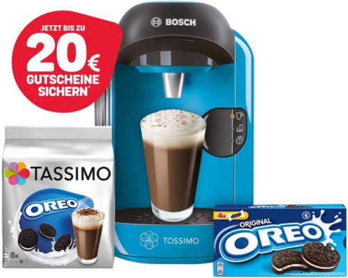 Bosch TASSIMO VIVY + 20€ Gutschein + Oreo TDisc + Kekse für 34,99€