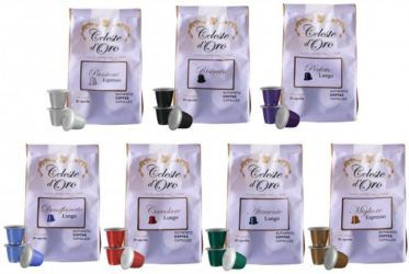 Celeste d'Oro Probierpaket - 140 Kapseln Nespresso kompatible + gratis Kapselhalter für 29,99€ Celeste dOro Probierpaket 140 Kapseln Nespresso kompatible + gratis Kapselhalter für 29,99€