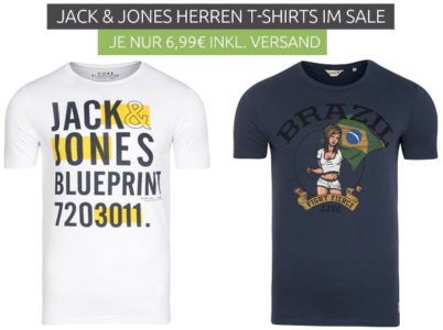 Jack und Jones Herren Motiv T Shirts für je nur 6,99€
