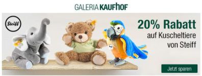 Galeria Kaufhof Sonntagsangebote   z.B. 20% Rabatt auf Kuscheltiere von Steiff, Sportwäsche, Liköre,    18% auf Lego Star Wars uvm....