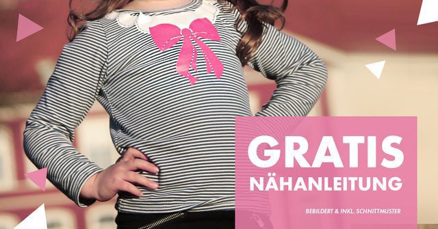 Nähanleitung und Schnittmuster für Kindershirt gratis + Gutschein on top