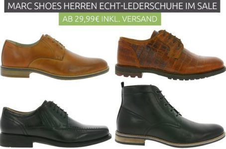 Marc Shoes   Echtleder Herrenschuhe Restgrößen für 29,99€