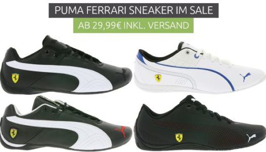 PUMA Ferrari Sneaker Sale: z.B. PUMA Valorosso in rot für 22,99€