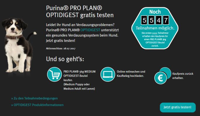 3kg Purina Pro Plan Optidigest Hundefutter gratis