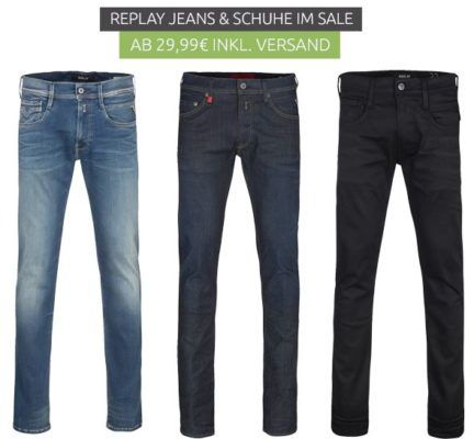 Replay Jeans und Schuhe mini Sale   Jeans ab 99,99€ Sneaker ab 29,99€