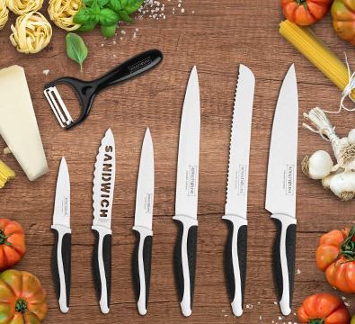 Royality Line   Kochmesser Set mit 7 Messern + 2 Gratis Artikel für 10,49€