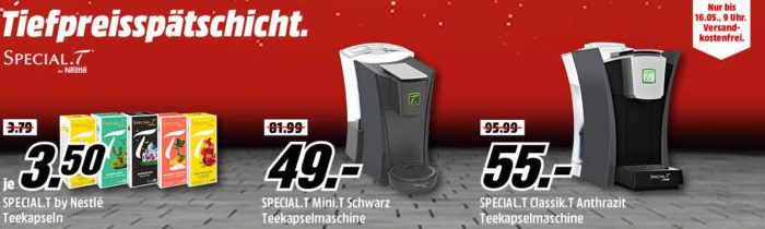 Media Markt Teemaschinen Tiefpreisspätschicht   SPECIAL.T Teemaschine statt 79€ für 49€