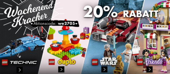 Karstadt Kracher mit z.B. 20% auf LEGO Technik, Star Wars, duplo, Armbänder, Spiele und mehr...