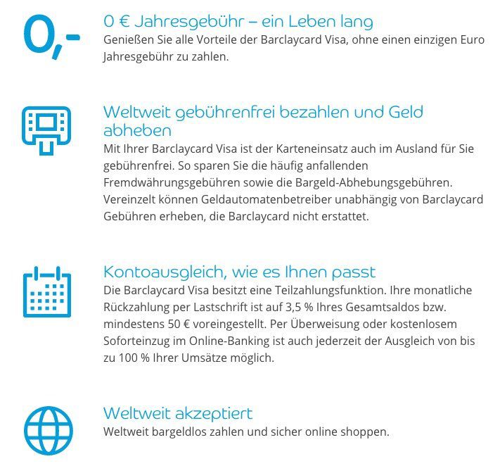 Kostenlose Barclaycard Visa mit 25€ Startguthaben geschenkt