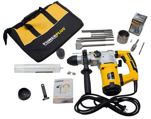 SDS Plus Bohrhammer (1600W,4.250 S/min, 6 J, Doppel Antivibrationssystem) inkl. Zubehör für 61,02€ (statt 80€)