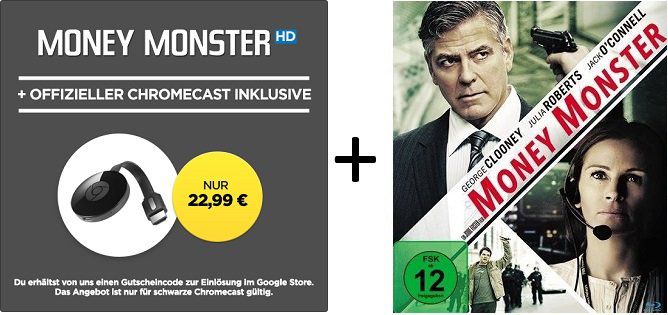 Google Chromecast 2 + HD Stream: Money Monster für 21,99€