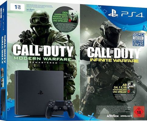 Sony PlayStation 4 Slim (CUH 2016B) mit 1 TB + Call of Duty: Modern Warfare + Infinite Warfare für 234€ (statt 281€)