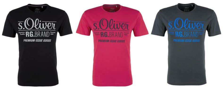 s.Oliver T Shirts für Herren mit Signature Print für 4,99€ (nur noch S)