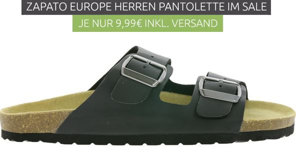 ZAPATO EUROPE Herren Pantoletten für je 9,99€