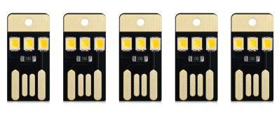 5 USB Lichter mit 3 kleinen LEDs für 0,88€