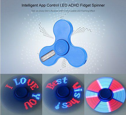 Fidget Spinner mit einstellbarer LED Schrift via App für 7,11€