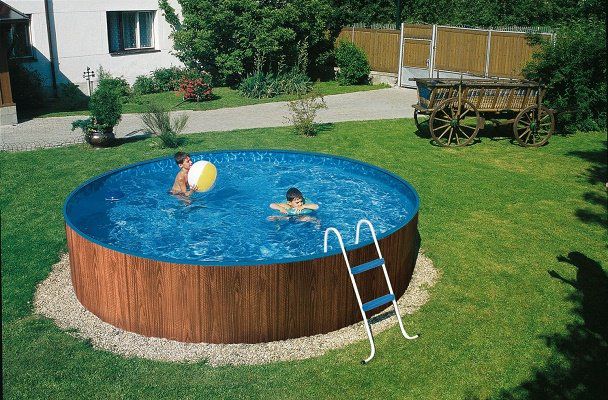MyPool Splash Pool in Holzoptik (Durchmesser: 3,6m x 0,9m) inkl. Filter + Leiter für 299€ (statt 375€)