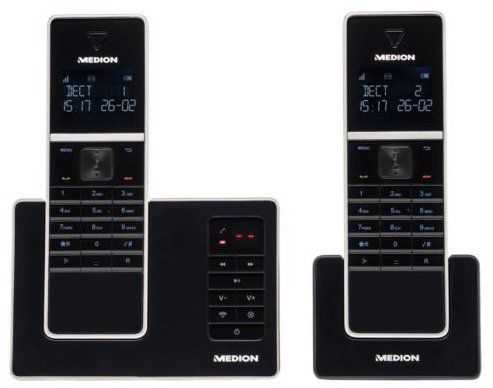 2er Set Medion Life P63040 DECT Telefone mit Anrufbeantworter für 39,99€ (statt 50€)