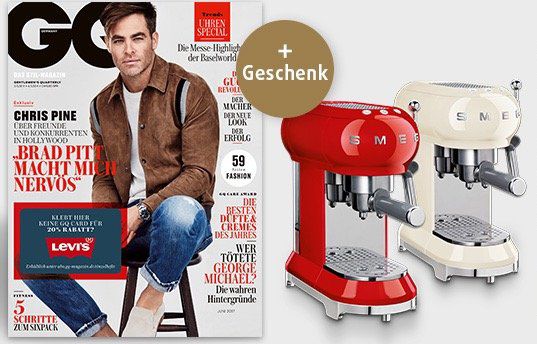 GQ Jahresabo + Smeg Espresso Maschine für 255,90€ (statt 388€)