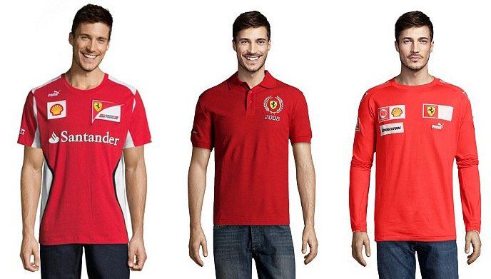 Ferrari Klamotten Sale bei vente privee   z.B. Poloshirt mit Printmuster ab 29,90€