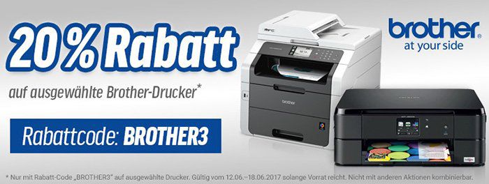20% Rabatt auf Brother Drucker   z.B. MFC L5700DN Monolaser für 245€ (statt 295€)