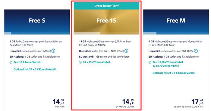 Für o2 Kunden: o2 Free 15GB LTE Tarif für nur 14,99€ bei Vertragsverlängerung