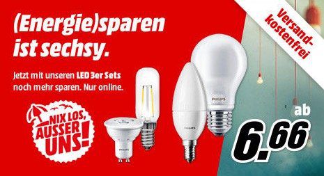 3er Pack LED Leuchtmittel für 6,66€ und weitere Bundles