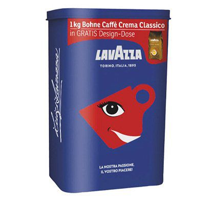 1kg Lavazza Caffe Crema Classico Bohnen + Design Dose für 9,99€ (statt 15€)