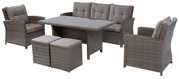 OBI Esstisch Lounge Gruppe Vermont 6 teilig für 1.039,20€ (statt 1.299€)