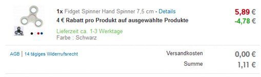 Fidget Spinner für je nur 1,11€   Versand aus Deutschland!