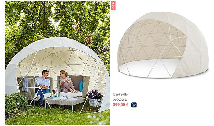 Gartenmöbel Trends bei Tchibo + 10% Rabatt   z.B. Iglu Pavillon mit Sommerdach für 359,10€