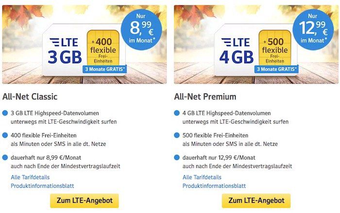 Nur noch bis Morgen! 1&1 All Net & Surf Special ab 6,99€/Monat   bis zu 300 Freieinheiten + 3 GB Internet   3 Monate gebührenfrei!