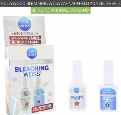 PERLWEISS Hollywood Bleaching Weiss Zahnaufhellungs Gel 2x10 ml für nur 3,99€