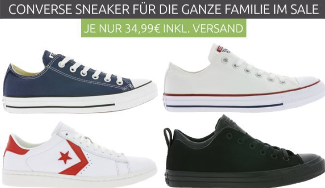 Converse Sneaker für Damen und Herren   Restgrößen für je 34,99€