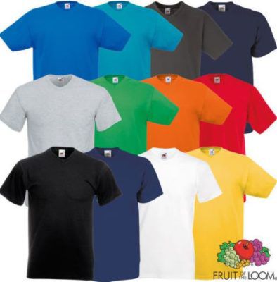 Fruit of the Loom Valueweight   5er Pack V Neck Herren T Shirts für 9,99€